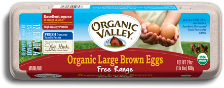 Egg Carton - Organic Valley Brown Egg (480x320), Png Download
