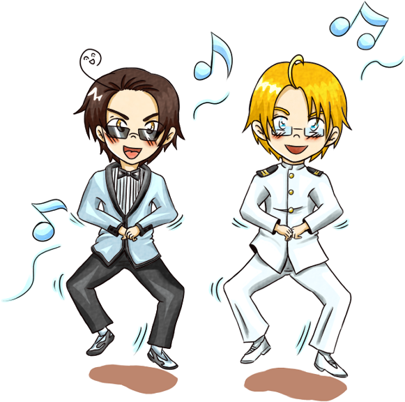 Hetalia Images Gangnam Style Around The World Wallpaper - Cartoon (596x584), Png Download