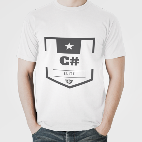 C# Vintage Square Shield Badge T Shirt Bt - Real Madrid Men's T Shirt (480x480), Png Download