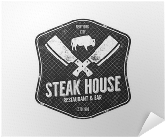 Steak House Vintage Label - Simbolo Parrilla (400x400), Png Download