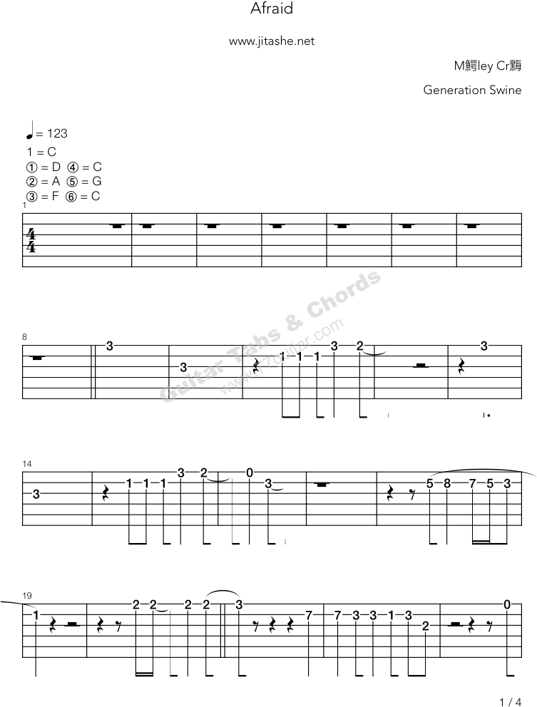 Afra#motley Crue吉他谱 - Guitar Chord (761x1066), Png Download