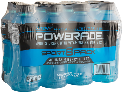 Powerade Ion4 Mountain Berry Blast 8 Pack - Powerade Ion 4 (600x455), Png Download