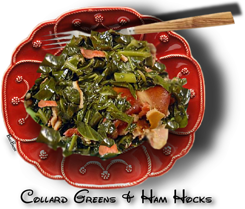 Collard Greens And Ham Hocks - Collard Greens (480x411), Png Download