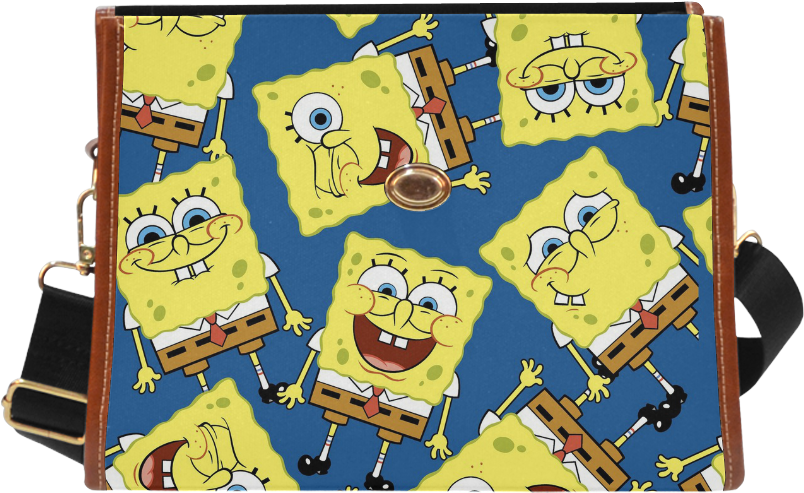 Psylocke Waterproof Business Brief Case Canvas Handbag - Sponge Bob (1000x1000), Png Download