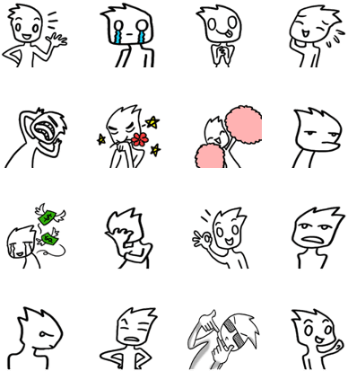 Ah White Cool Emoji - Cartoon (420x448), Png Download
