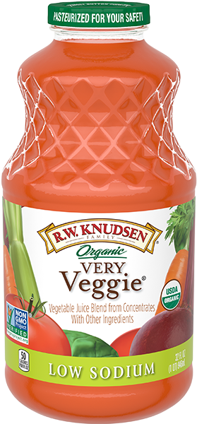 Very Veggie Low Sodium Organic - Rw Knudsen Low Sodium Juice Very Veggie Organic (300x615), Png Download