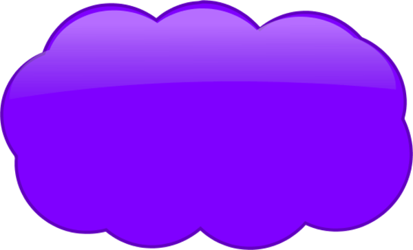 Purple Cloud Clip Art Clipart Free Download - Coloured Cloud Clipart (600x364), Png Download