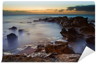 Dramatic Ocean Sea With Dark Purple Clouds Wall Mural - Sunset (400x400), Png Download