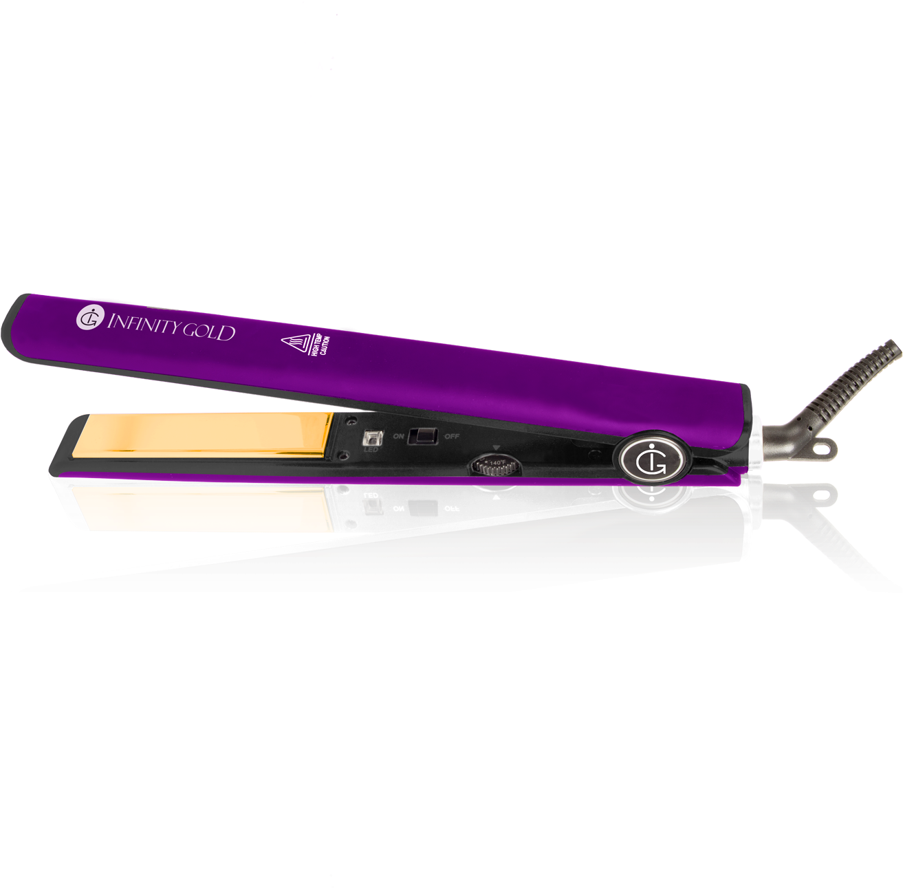 Infinity Gold Flat Iron 1'' Golden Ceramic Tourmaline - Infinity Gold Ceramic Straightening Iron, Purple (1500x1500), Png Download