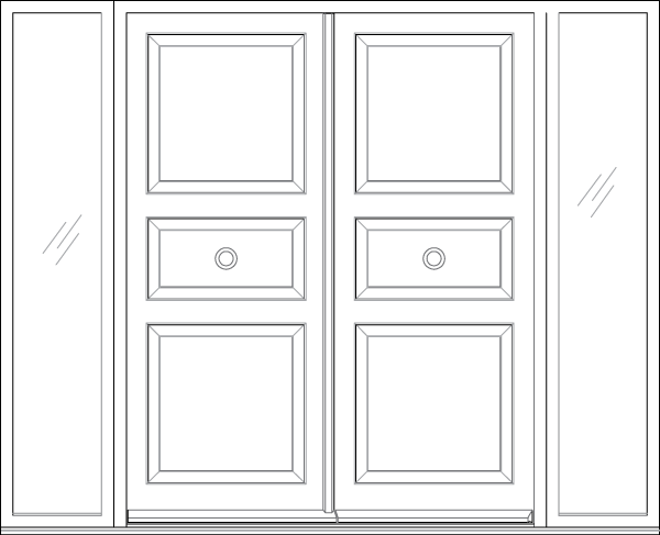 3 Panel Exterior Doors - Door (600x487), Png Download