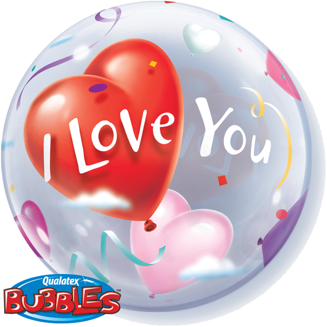 22" I Love You Heart Balloons Bubble Balloons All American - Heart Balloons (703x703), Png Download