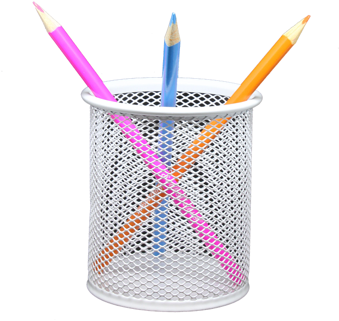 Pencil, Holder, Png, Coloured, Draw, Sketch, Art, Color - Pencil Holder Transparent Background (676x720), Png Download