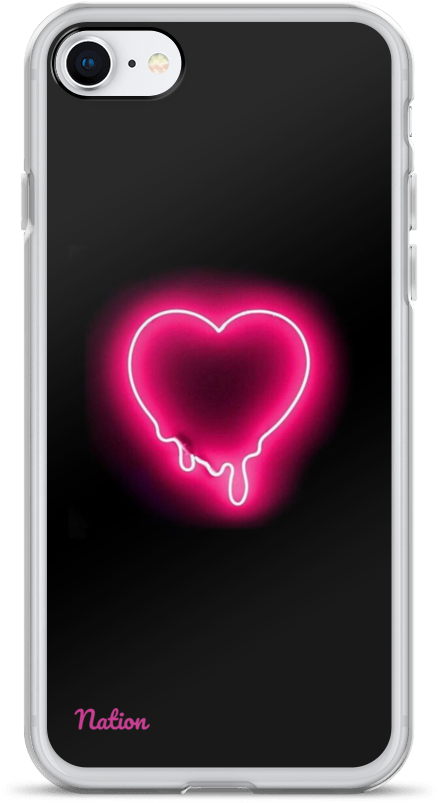 Neon Heart Iphone Case - Iphone (1000x1000), Png Download
