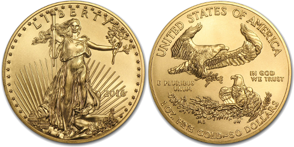 1 Oz American Gold Eagle - American Eagle Gold Coin (600x300), Png Download