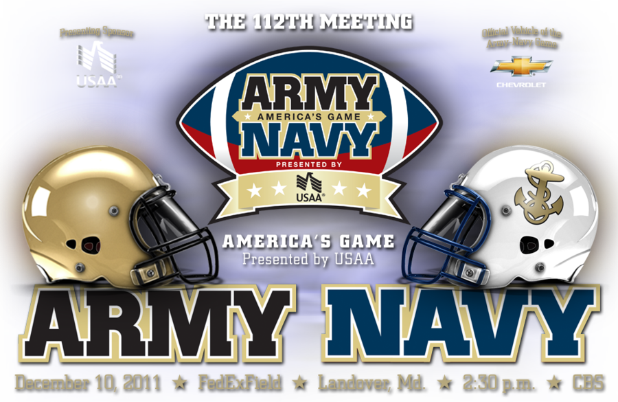 Download Army Black Knights Vs Navy Midshipmen 2015 - Army Vs Navy Logo (900x585), Png Download
