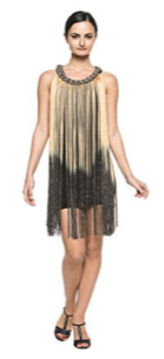 Flapper Dress Black - Long Fringe Dress (400x400), Png Download