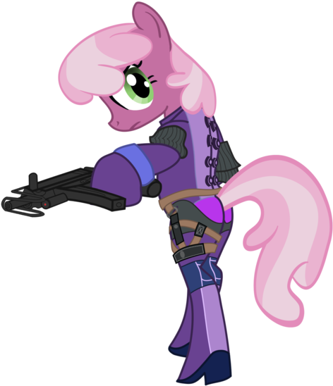 Cheerilee, Cosplay, Gun, Jill Valentine, Resident Evil, - Cartoon (496x600), Png Download