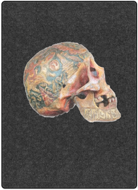 Colored Human Skull Blanket - Colored Human Skull (500x500), Png Download