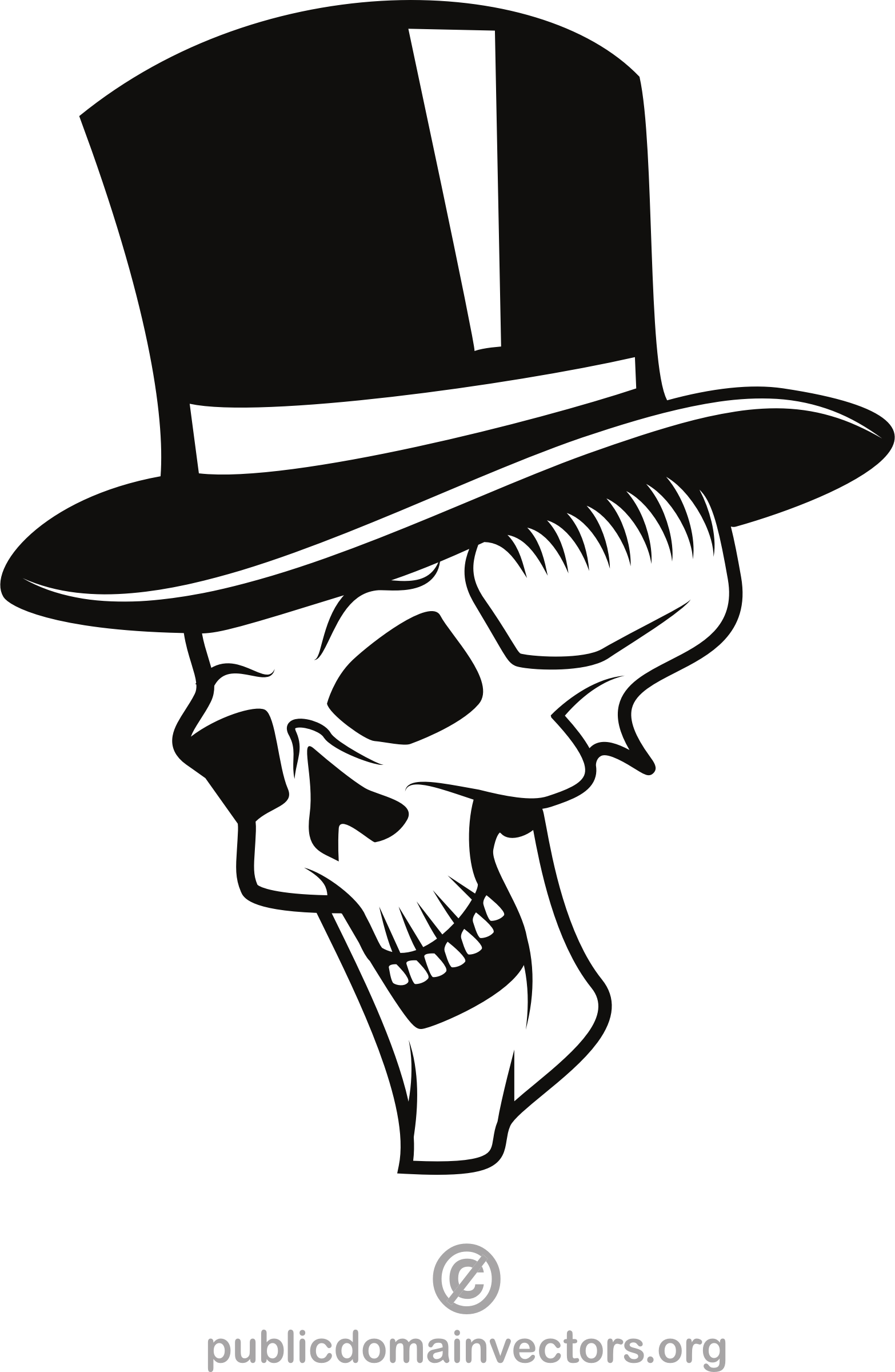 Big Image - Skull Clip Art Black And White (1566x2400), Png Download