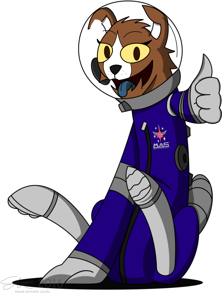 Derpanater, Astronaut, Commission, Cute, Diamond Dog, - Cartoon (838x1024), Png Download