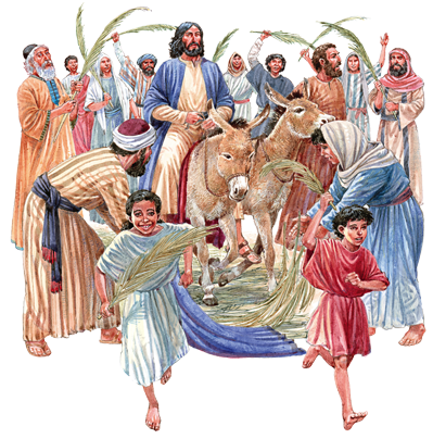 Palm Sunday - Illustrated Family Bible By Dk (400x411), Png Download