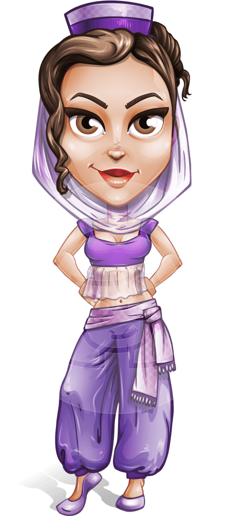Leyla The Arab Beauty - Male Arabic Characters Cartoon (691x1060), Png Download