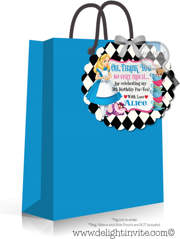 Alice In Wonderland Mad Hatter Tea Party Favor Tags - Alice In Wonderland Favor Tags (613x822), Png Download