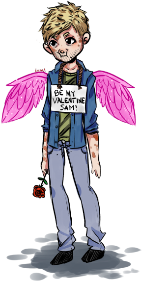 Happy Valentine's Day, Guys~ - Lucifer Hot Pink Wings (500x654), Png Download