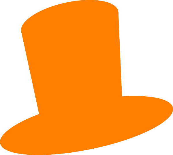 Mad Hatter Clipart Free Download Clip Art Free Clip - Orange Top Hat Clipart (600x536), Png Download