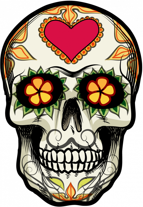 Tete De Mort Mexicaine (484x700), Png Download