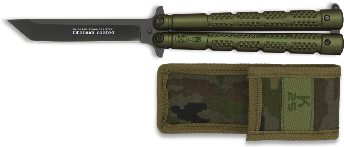Pocket Knife K25 Butterfly 10 Cm - Knife (1140x478), Png Download