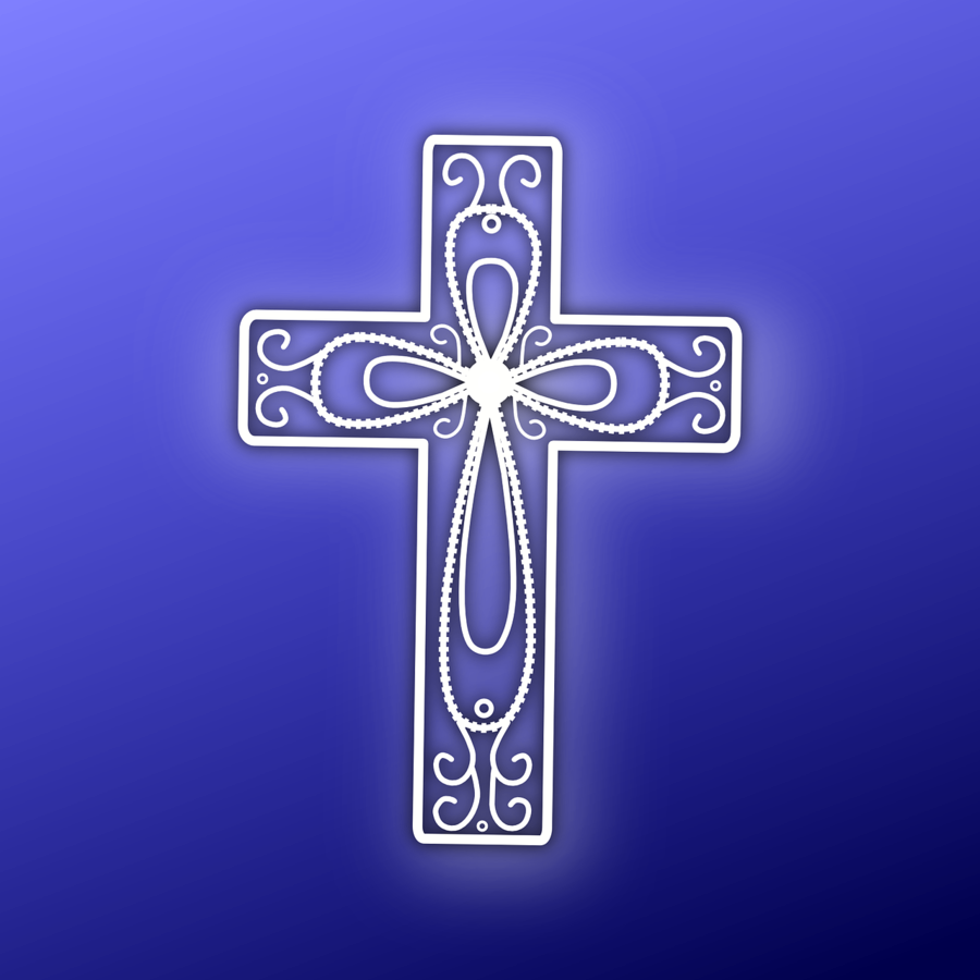 Cross-stitch Clipart Christian Cross Clip Art - Filigree Cross Rectangle Magnet (900x900), Png Download