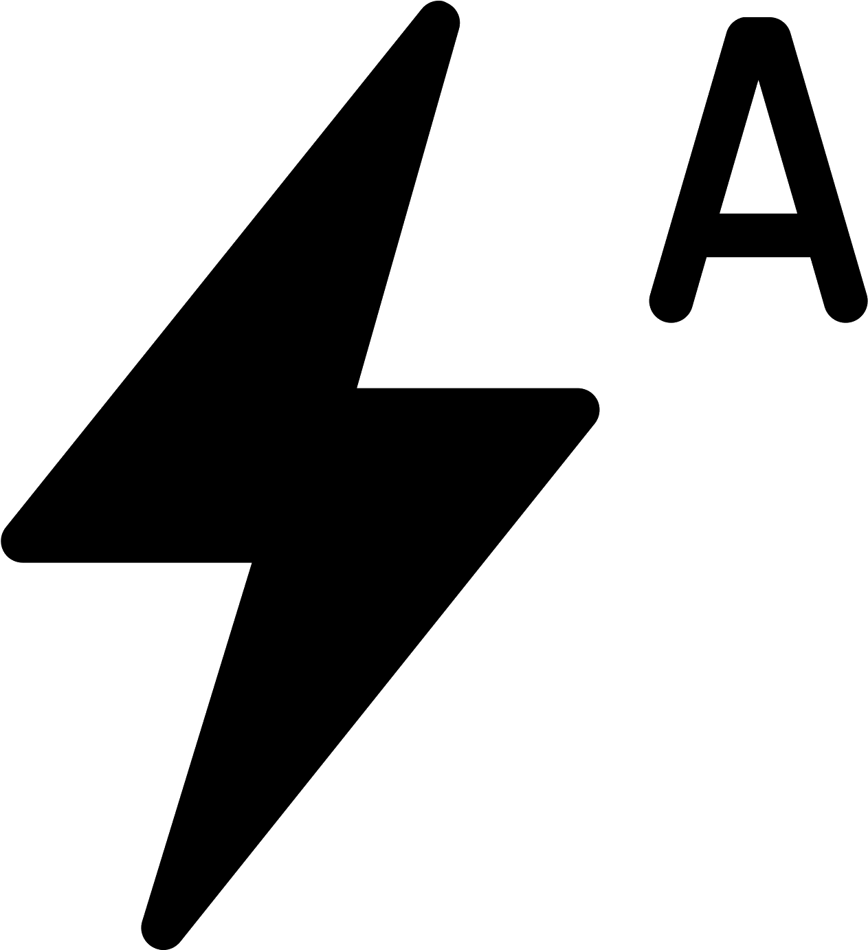 Flash Auto Filled Icon - Power Electricity Symbols (1600x1600), Png Download