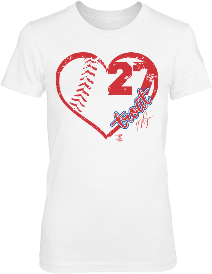 Heart Team Mike Trout T Shirt - Francisco Lindor Autographed Jersey (1000x1000), Png Download