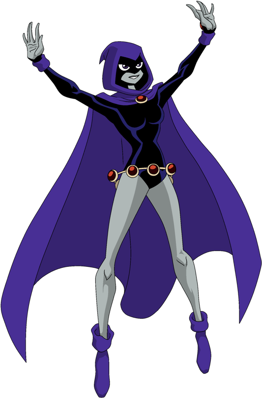 Raven Happy Flight Pose - Raven Teen Titans Full Body (552x821), Png Download