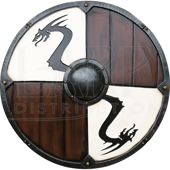 Viking Dragon Larp Shield - Bouclier Viking Blanc (550x550), Png Download