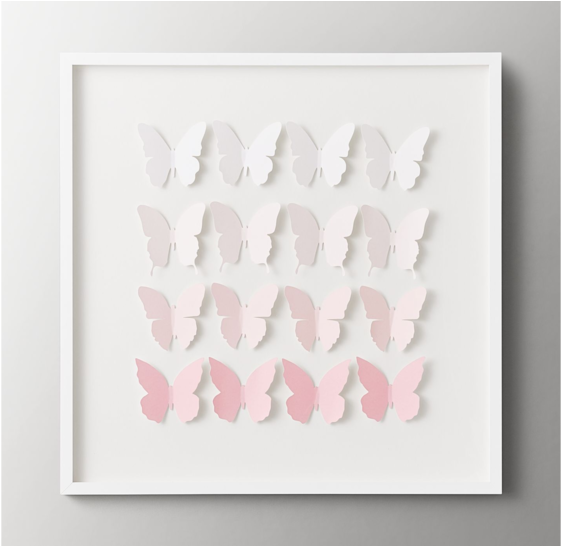 Hand Folded Paper Butterfly Ombre Art Pink (1000x545), Png Download