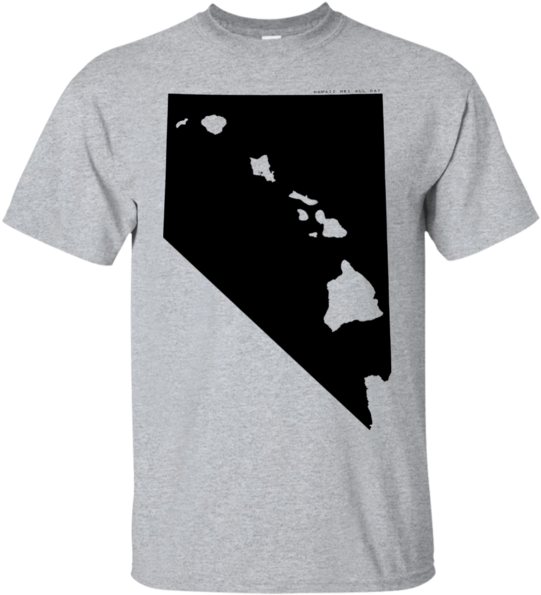 Living In Nevada With Hawaii Roots Ultra Cotton T Shirt, - Hawaii White Black Shower Curtain (600x600), Png Download