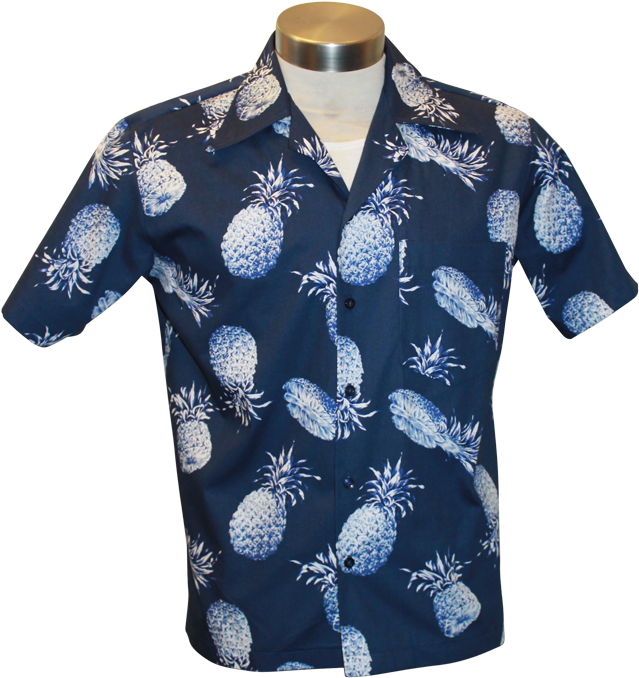 Aloha Shirt Blue Pineapple - Octopus (712x1068), Png Download
