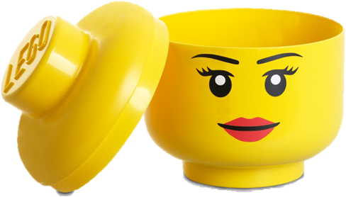 40321222 Lego Storage Head Large, Girl - Lego Faces For Girls (551x367), Png Download