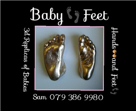 Baby Feet-3d Baby Hand & Feet Replicas - Bronze Sculpture (480x800), Png Download
