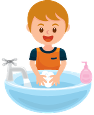 Hand Clipart Wash - Washing Hands Clipart (353x399), Png Download