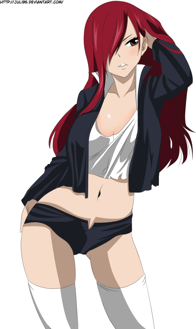 Anime Girls Images ♥˛•*anime Girls¸ - Sexy Erza Fairy Tail (752x1063), Png Download