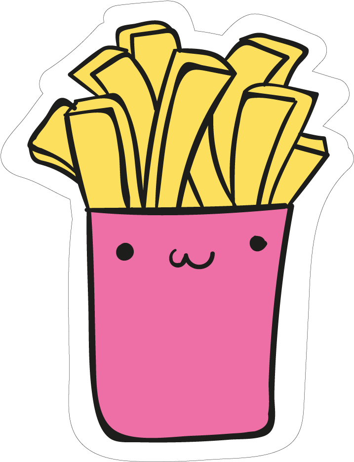 Batatas Fritas - Cute Fries Png (1000x1000), Png Download