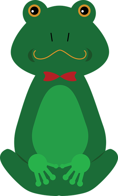 Frog, Seated, Green, Children, Vector - Clip Art (386x640), Png Download