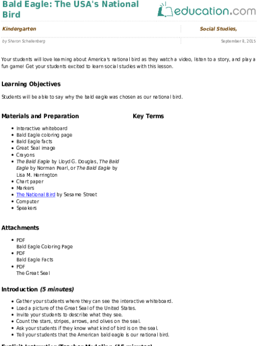 The Usa's National Bird - Fiction Partner Challenge Answer Key (557x731), Png Download