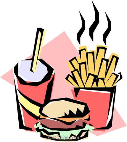 Hambúrguer, Batata Frita, E Bebida Livre De Direitos - Food And Drink In The Lab (429x480), Png Download