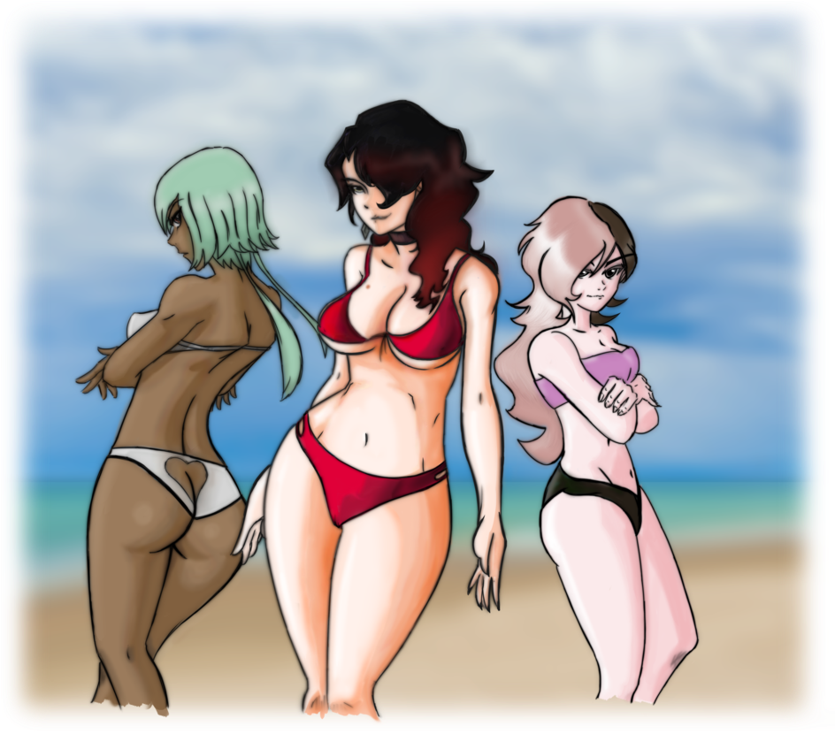 Pyrrha Nikos Bikini Swimwear Cartoon Fictional Character - Rwby Emerald Sexy (943x848), Png Download
