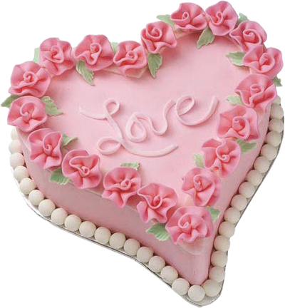 Pink Heart Cake Png Picture Birthday Clips, Happy Birthday - Heart Birthday Cake Png (400x432), Png Download