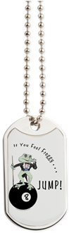 8 Ball Billiard Frog Cartoon Dog Tags If You Think - Dog Tag (350x350), Png Download